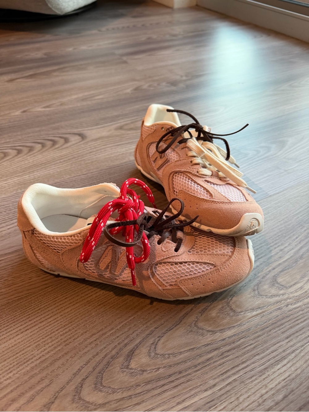 Miu Miu x New Balance 530 SL Pink Suede Sneakers